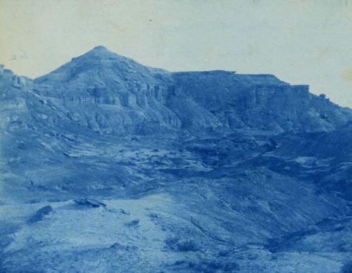 View of Mountainous region near Pueblo Bonito or Pueblo Alto