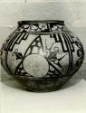 San Ildefonso painted pot with geometric designs