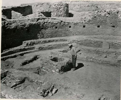 Kiva A; Man Standing in Kiva