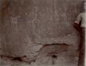 Pictographs of "chindis" in the side of the cliff near Bonito