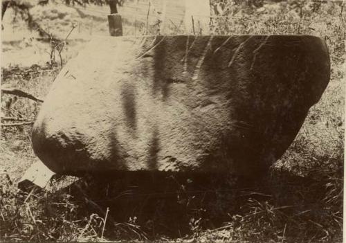 Side view of boulder, found 1 foot below surface.