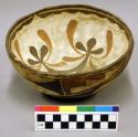 Polychrome pottery bowl - red, white, brown