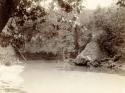 Prof. Putnam standing by creek at Fort Hill