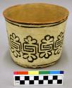 Earthen jar, white with black lines