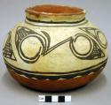 Jar, polacca polychrome style c. zuni rain bird design.