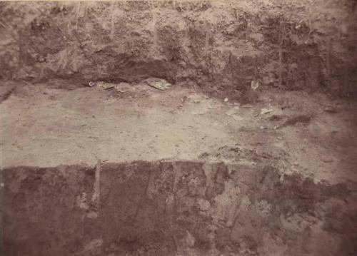 North Fork Works. View from the south at Mica layer in mound 17.