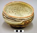 Bowl, polacca polychrome style c. int: splatter design; ext: linear design. 10.0