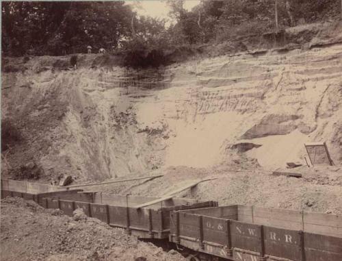 Ash pit and burial place. Taken from gravel pit looking north-west.