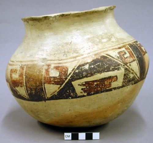 Jar, sikyatki polychrome. linear design.