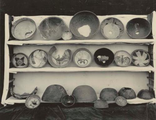 Mimbres pottery collected by R.C. Eisele . Photograph purchased by C.B. Cosgrove