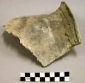 Ceramic rim sherd, banded rim, plain