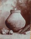Ancient jar in which shelled corn was found- each grown from grain found in jar