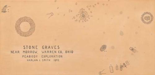 Drawing of map of stone graves near Morrow.