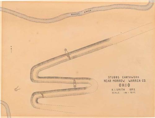 Drawing of Stubbs earthwork by H. I. Smith.