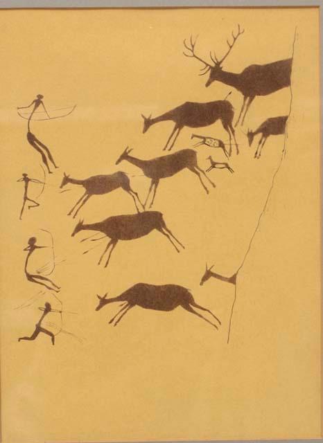 Deer, Hunting Scene, Cavalls Cova (Cueva del los Caballos), Tirig, Castellon, Spain