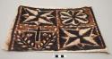 Siapo bark cloth with cross, floral and pinwheel motifs; small	