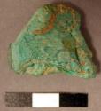 Mineral nodule. irregular triangular block. green, used for pigment. 3 polished