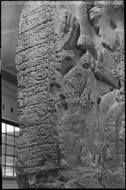 Left oblique view of Stela 12 from Piedras Negras