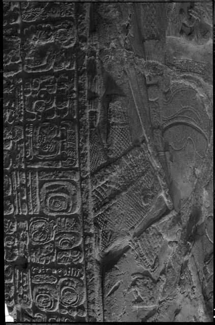 Right oblique view of Stela 12 from Piedras Negras