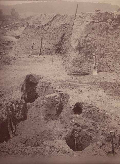Large mound. Hatchet shows position of altar.