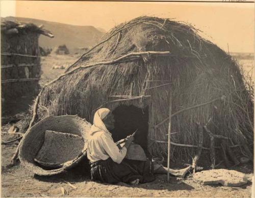 Woman with baskets