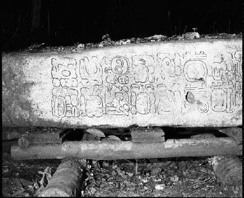 Detail of Stela 2 from Naranjo with glyphs inked in