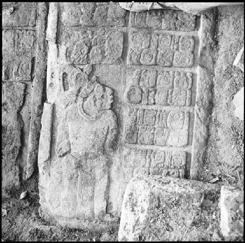 Upper step of Hieroglyphic Stairway 3 of Structure 44 at Yaxchilan