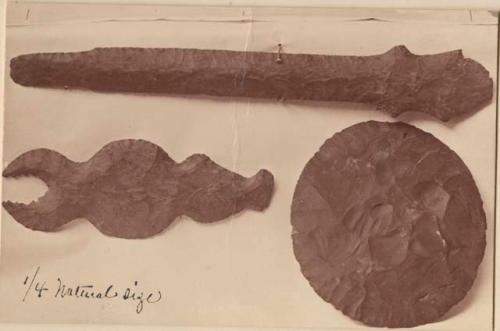 Carved stone tools (surface finds) in collection of E. D. Hicks, Nashville.