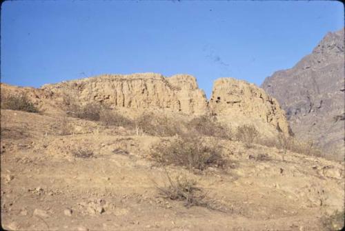 Adobe construction at Huaca Santo Domingo, Moche Valley