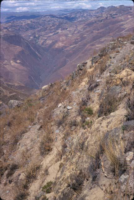 General view of walls and fort at the site of Karapaico (U9563), Moche Valley