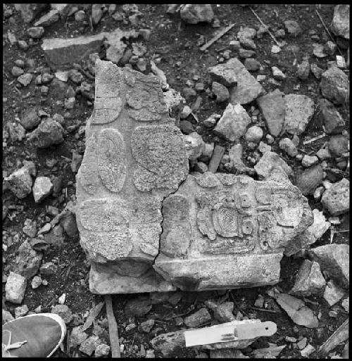 Fragments of Lintel 34 at Yaxchilan