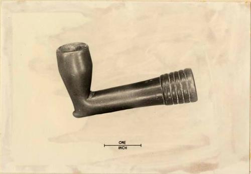 Caddo type pipe, made of catlinite or red pip-stone.