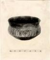 Bowl with inscribed linear design