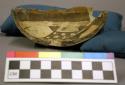 Fragments of pottery bowl--restorable. Jeddito black-on-yellow