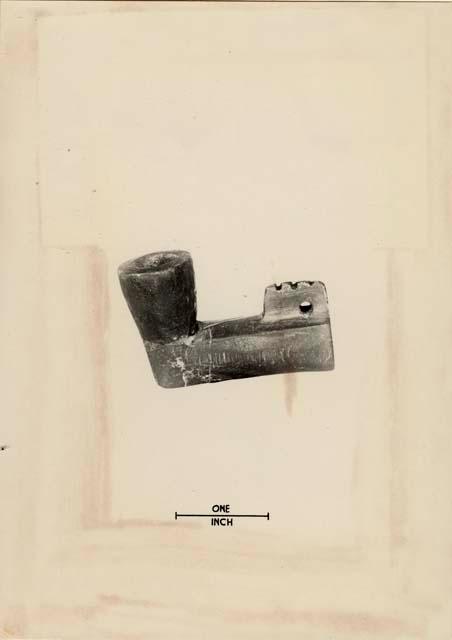 Pipe of catlinite or red pipe stone