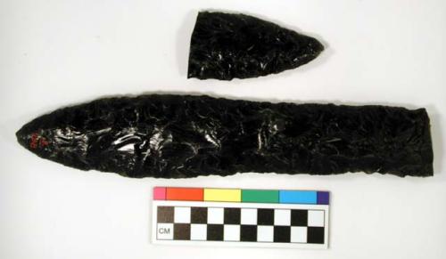 Chipped implement, obsidian