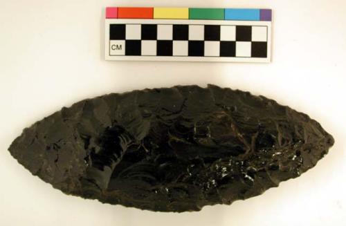 Chipped implement, obsidian