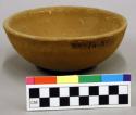 Ceramic bowl, complete, redware, plain.