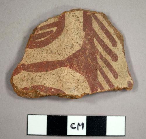 Santa cruz red-on-buff potsherd