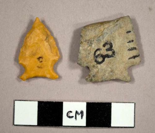 Stone projectile point, corner-notched