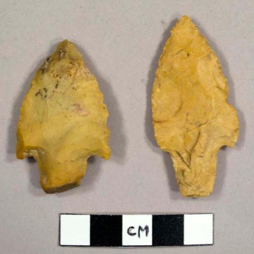 Stone projectile points, corner notched