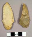 Stone projectile points, stemmed, Adena