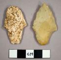 Stone projectile points, stemmed, Adena