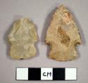 Stone projectile points, corner notched