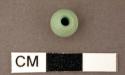 Stone, round bead, green, perforated through center