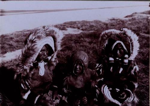Inuit women and child at East mouth of Mackenzie River