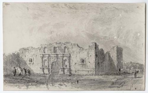 Facsimile of  "The Alamo", 1848 by Seth Eastman.  Original painting at the McNay Museum.