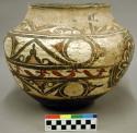 Polychrome pottery large jar - black, red, white