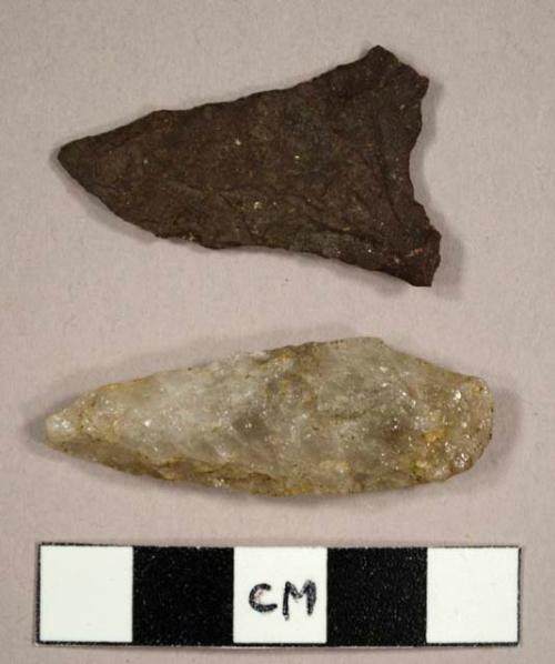 Stone projectile points, merrimack and eared-triangle types