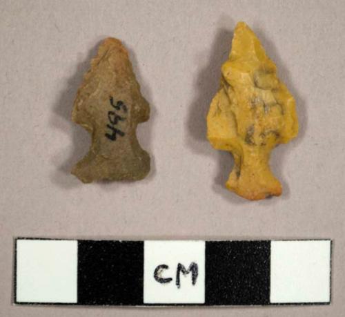 Stone projectile points, corner notched